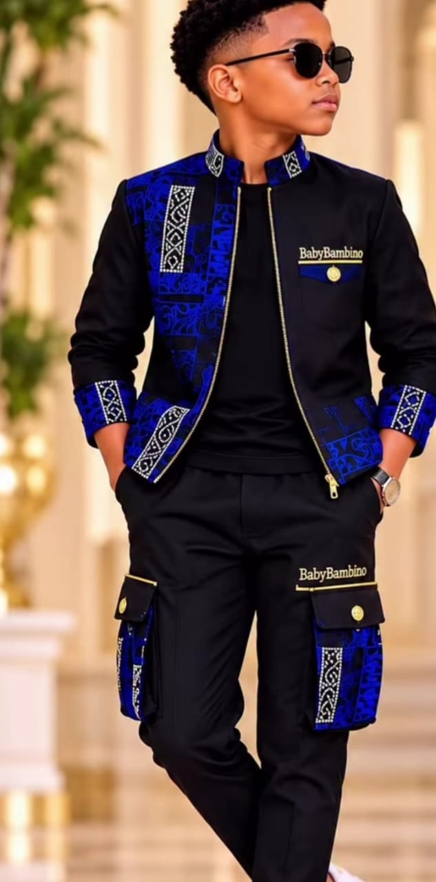 Kid traditional suit royal blue color